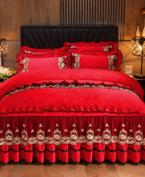 ⁦<h1 class="product_title entry-title">تنورة سرير من الدانتيل وأغطية سرير وغطاء مرتبة وأغطية وسائد من الأقمشة المنزلية</h1>⁩ - الصورة ⁦3⁩