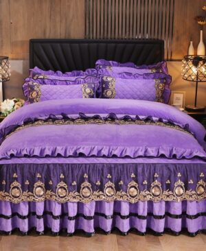 ⁦<h1 class="product_title entry-title">تنورة سرير من الدانتيل وأغطية سرير وغطاء مرتبة وأغطية وسائد من الأقمشة المنزلية</h1>⁩ - الصورة ⁦4⁩