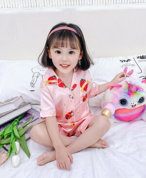 <h1 class="product_title entry-title">Children's Pajamas Set Cartoon Printed Silk Home Service</h1> - Image 3