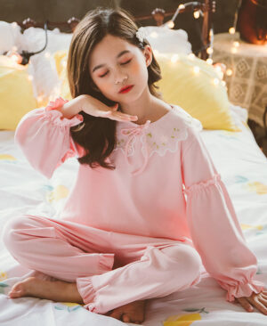 ⁦<h1 class="product_title entry-title">بيجامات أطفال ربيعية وخريفية للبنات من القطن بأكمام طويلة - بدلة من قطعتين</h1>⁩ - الصورة ⁦5⁩