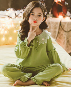 ⁦<h1 class="product_title entry-title">بيجامات أطفال ربيعية وخريفية للبنات من القطن بأكمام طويلة - بدلة من قطعتين</h1>⁩ - الصورة ⁦4⁩