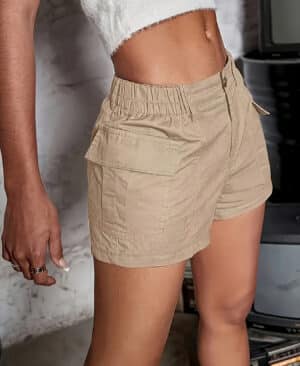 <h1 class="product_title entry-title">Elastic-waist Cargo Shorts With Pockets Casual Pants</h1> - Image 8
