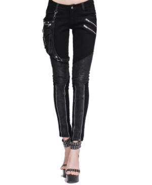 ⁦<h1 class="product_title entry-title">بنطلون قلم بلون موحد بتصميم بونك وغربي للنساء</h1>⁩ - الصورة ⁦4⁩