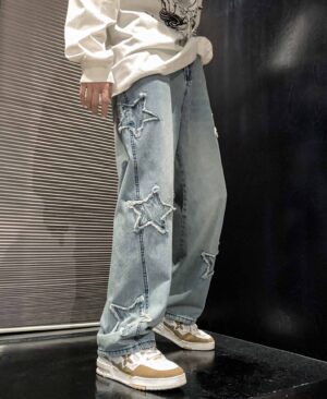 <h1 class="product_title entry-title">Mens Flared Loose High-Street Straight-Leg Pants</h1> - Image 7