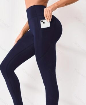 New High-waisted Sexy Slimming Solid-color Leggings For Running And Outdoor Sports - Image 2