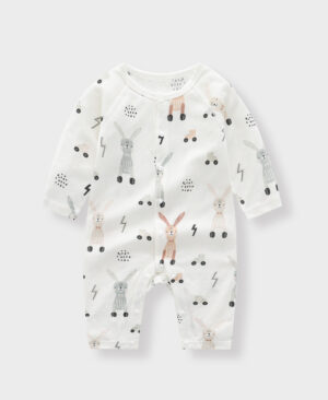 ⁦<h1 class="product_title entry-title">بدلة أطفال من ألياف البامبو الناعمة والخفيفة بطبعة زهور وحيوانات لطيفة ملابس حديثي الولادة للجنسين بأكمام طويلة</h1>⁩ - الصورة ⁦10⁩