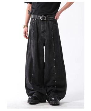 ⁦<h1 class="product_title entry-title">جينز دنيم رجالي بتصميم أمريكي عتيق مع تفاصيل ممزقة وساق مستقيمة مع مسامير وتشطيب مغسول</h1>⁩ - الصورة ⁦6⁩