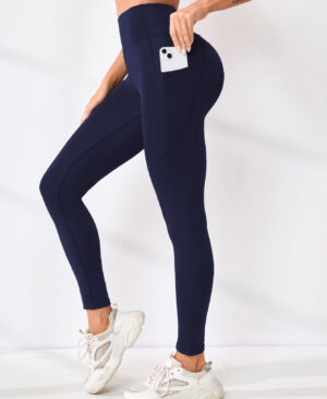 New High-waisted Sexy Slimming Solid-color Leggings For Running And Outdoor Sports - Image 9