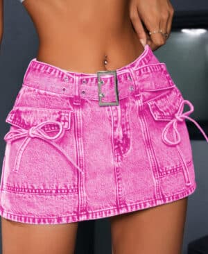 ⁦<h1 class="product_title entry-title">شورت جينز قصير نسائي بمرونة عالية وخصر متوسط</h1>⁩ - الصورة ⁦6⁩