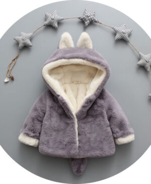 ⁦<h1 class="product_title entry-title">ملابس الأطفال الجديدة لخريف وشتاء 2023، جاكيت سميك مزود بالفرو للأطفال، مع شعر الأرنب الصغير، النسخة الكورية من السويت شيرت الجيل الأول</h1>⁩ - الصورة ⁦3⁩