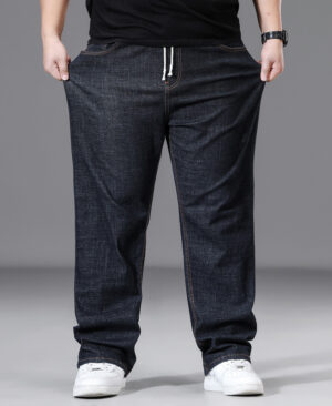 ⁦<h1 class="product_title entry-title">بنطلون فضفاض بقصة مستقيمة للرجال بأحجام كبيرة مع خصر مرن</h1>⁩ - الصورة ⁦7⁩