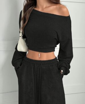 ⁦<h1 class="product_title entry-title">بدلة بنطلون كاجوال نسائية ضيقة بدون أكتاف بلون موحد</h1>⁩ - الصورة ⁦6⁩