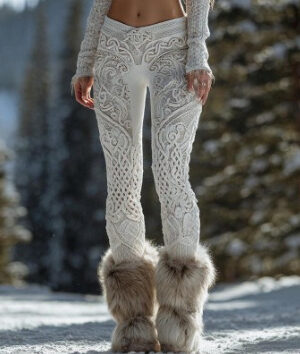 ⁦<h1 class="product_title entry-title">سروال يوغا نسائي بطبعة ريترو مرنة</h1>⁩ - الصورة ⁦8⁩