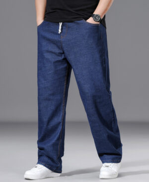 ⁦<h1 class="product_title entry-title">بنطلون فضفاض بقصة مستقيمة للرجال بأحجام كبيرة مع خصر مرن</h1>⁩ - الصورة ⁦6⁩