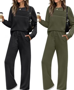 <h1 class="product_title entry-title">Women's Casual Elastic Waist Trousers Wide-leg Pants</h1> - Image 10