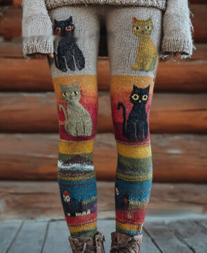 <h1 class="product_title entry-title">Womens Retro Casual Sports Leggings With 3D Digital Print</h1> - Image 7