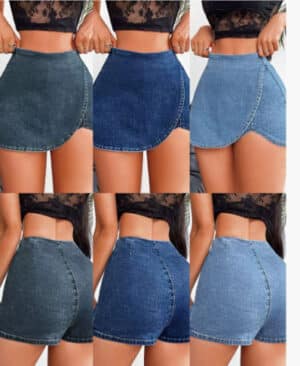 ⁦<h1 class="product_title entry-title">شورتات جينز ضيقة للنساء</h1>⁩ - الصورة ⁦4⁩