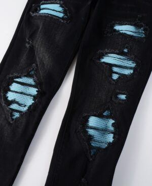 <h1 class="product_title entry-title">Street-style Mens Ripped Corduroy Patch Denim Jeans</h1> - Image 4