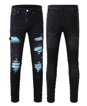 <h1 class="product_title entry-title">Street-style Mens Ripped Corduroy Patch Denim Jeans</h1> - Image 3