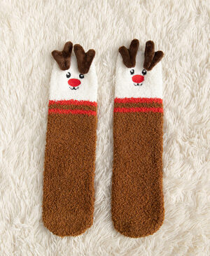 <h1 class="product_title entry-title">Child Christmas Socks Winter No-shedding Cute Elk Elk Santa Claus Snowman Sleeping Floor Coral Fleece Socks</h1> - Image 4