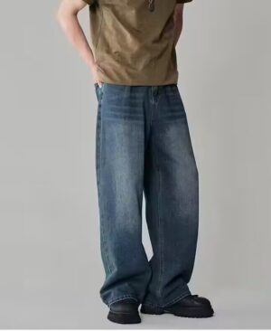 <h1 class="product_title entry-title">Vintage High-street Straight-leg Loose Wide-leg Jeans</h1> - Image 8