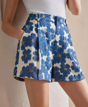 ⁦<h1 class="product_title entry-title">شورتات نسائية مزخرفة بالأزهار</h1>⁩ - الصورة ⁦4⁩