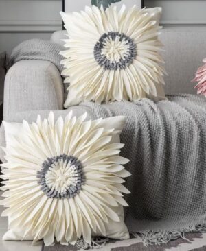 <h1 class="product_title entry-title">Fashion Modern Style White Throw Pillows Velvet Stitching 3D Chrysanthemum Cushion Waist Pillow Blue Cushion Case</h1> - Image 9