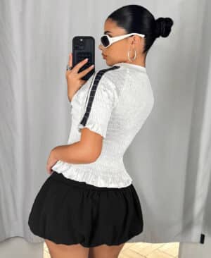 ⁦<h1 class="product_title entry-title">شورتات عصرية بخصر مرن وطباعة حروف مع أربطة</h1>⁩ - الصورة ⁦4⁩