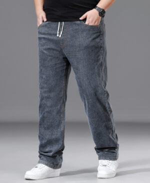 ⁦<h1 class="product_title entry-title">بنطلون فضفاض بقصة مستقيمة للرجال بأحجام كبيرة مع خصر مرن</h1>⁩ - الصورة ⁦4⁩