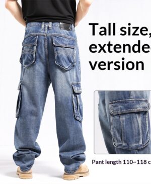 ⁦<h1 class="product_title entry-title">جينز واسع أنيق بحجم زائد مع جيوب متعددة</h1>⁩ - الصورة ⁦3⁩