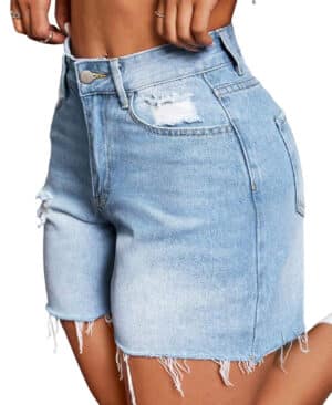 <h1 class="product_title entry-title">Womens High-Elastic Cropped Ripped Denim Shorts For Summer Street Style In Europe And The US</h1> - Image 4