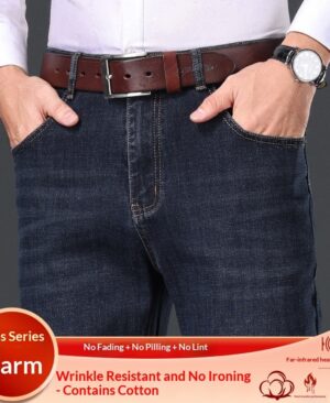 <h1 class="product_title entry-title">Mens New All-Match Thicker High-End Slim-Fit Straight Jeans</h1> - Image 5