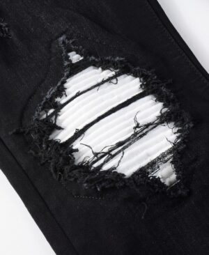 <h1 class="product_title entry-title">Street-style Mens Ripped Corduroy Patch Denim Jeans</h1> - Image 6