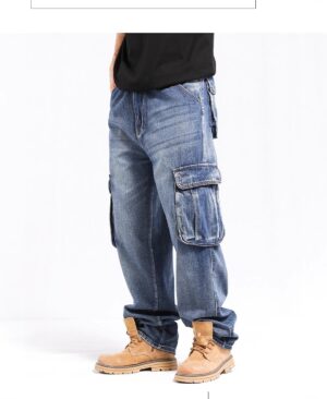 ⁦<h1 class="product_title entry-title">جينز واسع أنيق بحجم زائد مع جيوب متعددة</h1>⁩ - الصورة ⁦4⁩