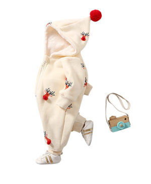 ⁦<h1 class="product_title entry-title">ملابس أطفال دافئة مبطنة باللون الكاكي - ملابس زحف للأطفال</h1>⁩ - الصورة ⁦5⁩