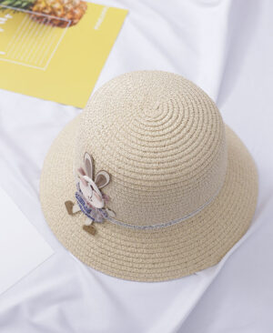 ⁦<h1 class="product_title entry-title">حقيبة زينة الأرنب اللطيف بقبعة قش من قطعتين</h1>⁩ - الصورة ⁦3⁩