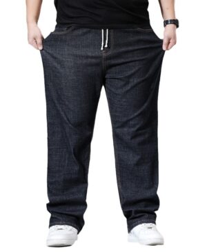 ⁦<h1 class="product_title entry-title">بنطلون فضفاض بقصة مستقيمة للرجال بأحجام كبيرة مع خصر مرن</h1>⁩ - الصورة ⁦8⁩