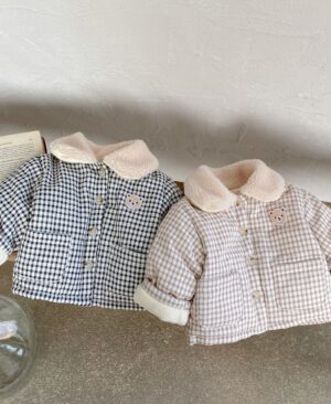 <h1 class="product_title entry-title">Baby Winter Coat Men's And Women's Korean-style Plaid Bear Quilted To Keep Warm Cotton-padded Jacket Thickened Children's Cotton Clothes</h1> - Image 6