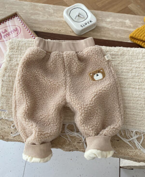 <h1 class="product_title entry-title">Autumn And Winter Girls Thick Bear Casual Lambswool Trousers</h1> - Image 4