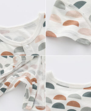 ⁦<h1 class="product_title entry-title">بدلة أطفال من ألياف البامبو الناعمة والخفيفة بطبعة زهور وحيوانات لطيفة ملابس حديثي الولادة للجنسين بأكمام طويلة</h1>⁩ - الصورة ⁦3⁩