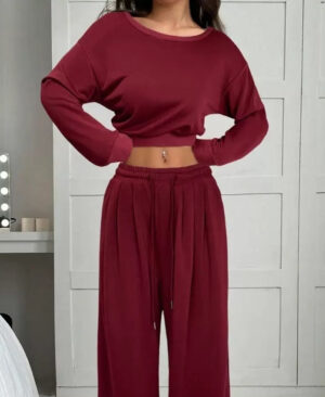 ⁦<h1 class="product_title entry-title">بدلة بنطلون كاجوال نسائية ضيقة بدون أكتاف بلون موحد</h1>⁩ - الصورة ⁦3⁩