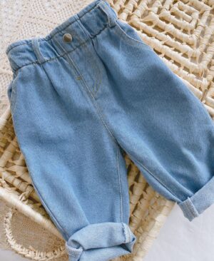 <h1 class="product_title entry-title">Baby Solid Color Casual High Waist Soft Jeans</h1> - Image 3
