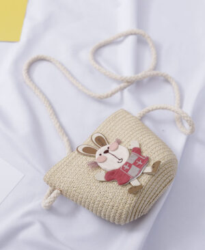 ⁦<h1 class="product_title entry-title">حقيبة زينة الأرنب اللطيف بقبعة قش من قطعتين</h1>⁩ - الصورة ⁦9⁩