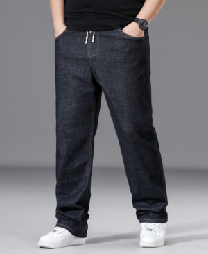 ⁦<h1 class="product_title entry-title">بنطلون فضفاض بقصة مستقيمة للرجال بأحجام كبيرة مع خصر مرن</h1>⁩ - الصورة ⁦5⁩