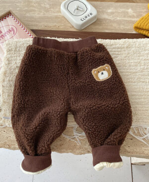 <h1 class="product_title entry-title">Autumn And Winter Girls Thick Bear Casual Lambswool Trousers</h1> - Image 8