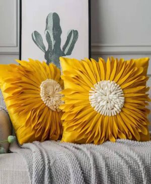 <h1 class="product_title entry-title">Fashion Modern Style White Throw Pillows Velvet Stitching 3D Chrysanthemum Cushion Waist Pillow Blue Cushion Case</h1> - Image 3