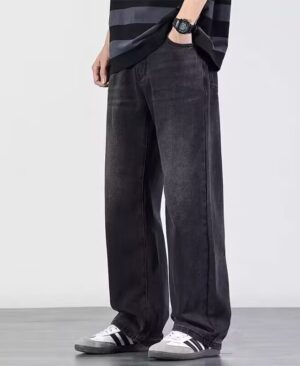 <h1 class="product_title entry-title">Vintage High-street Straight-leg Loose Wide-leg Jeans</h1> - Image 3