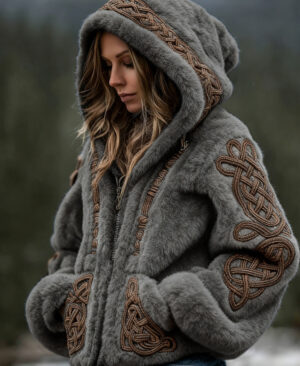 <h1 class="product_title entry-title">Womens Warm Hooded Zip-Up Cardigan Sweater</h1> - Image 5