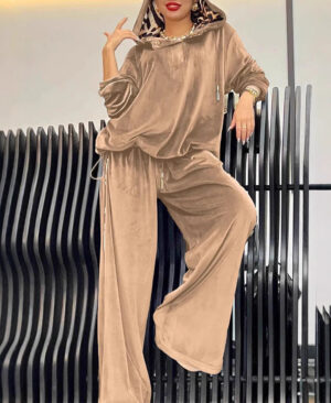 <h1 class="product_title entry-title">Loose Casual Two-piece Suit Leopard Print Hoodie And Pants Suit For Women</h1> - Image 3