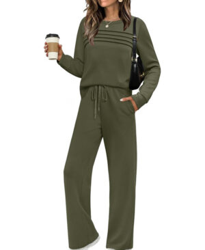 <h1 class="product_title entry-title">Women's Casual Elastic Waist Trousers Wide-leg Pants</h1> - Image 7